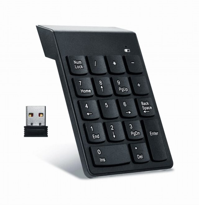 Gembird KPD-W-02 numeric keypad Notebook/PC Bluetooth Black - imagine 7