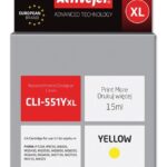 Activejet ACC-551YN Ink cartridge (replacement for Canon CLI-551Y; Supreme; 15 ml; yellow)