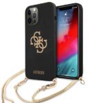 Guess GUHCP12LLSC4GBK iPhone 12 Pro Max6,7" black hardcase 4G Gold Chain Collection