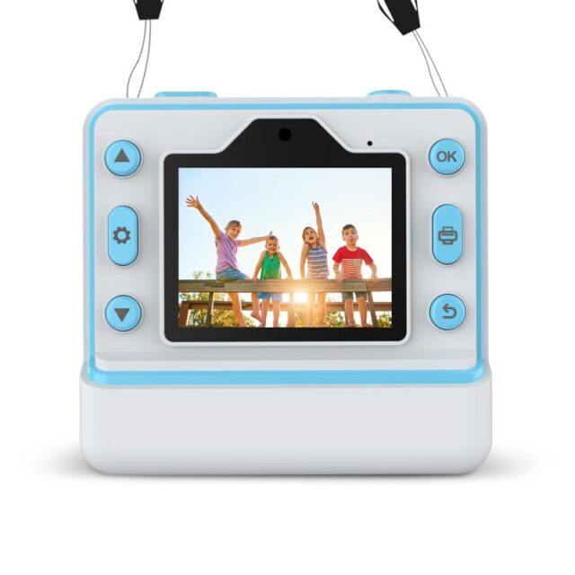 FLASH BLUE INSTANT CAMERA WITH THERMAL PRINTER FOR CHILDREN - imagine 4