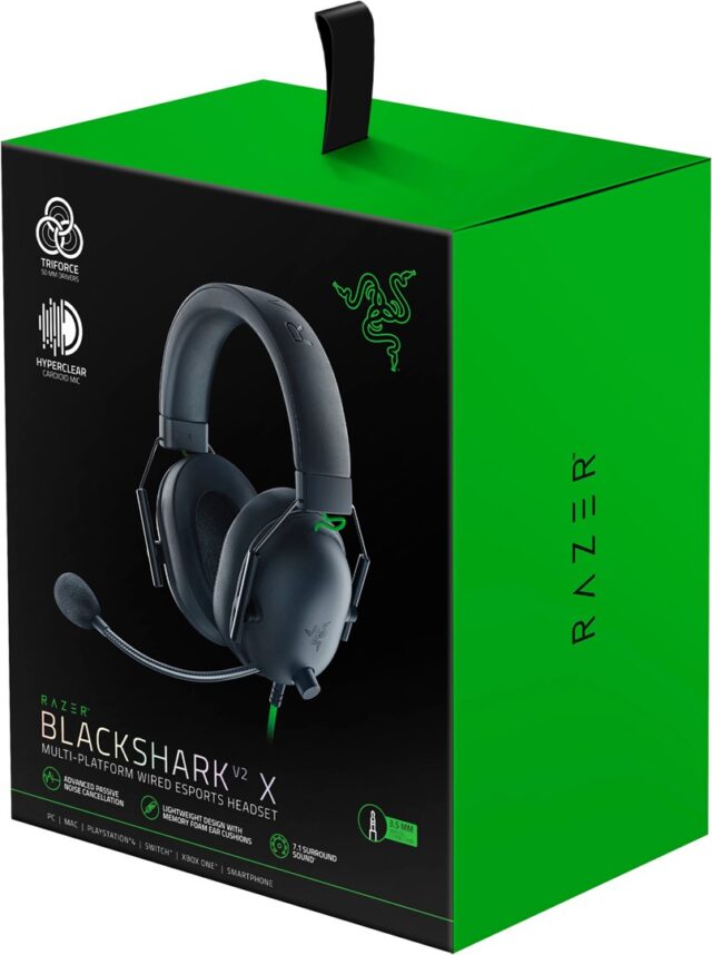 Razer Blackshark V2 X Headset Wired Head-band Gaming Black  Green - imagine 7