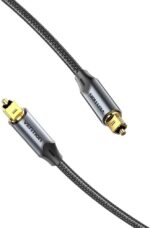 Kabel audio optyczny Vention w oplocie z aluminiowym złączem 5m czarny - imagine 2