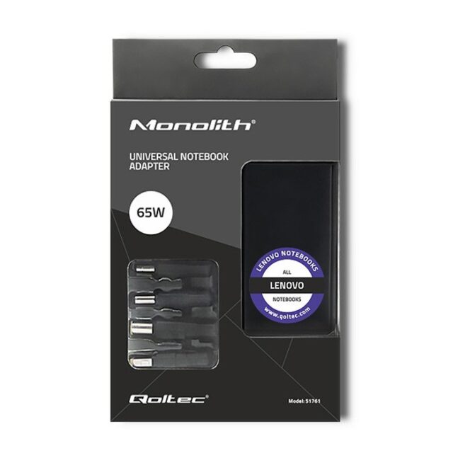 Qoltec 51761 Power adapter designed for Lenovo | 65W | 4 plugs | +power cable - imagine 3