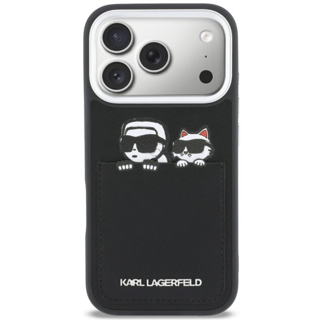 Case Karl Lagerfeld Karl & Choupette     Print & Pocket for iPhone 17 Pro Max black - imagine 3
