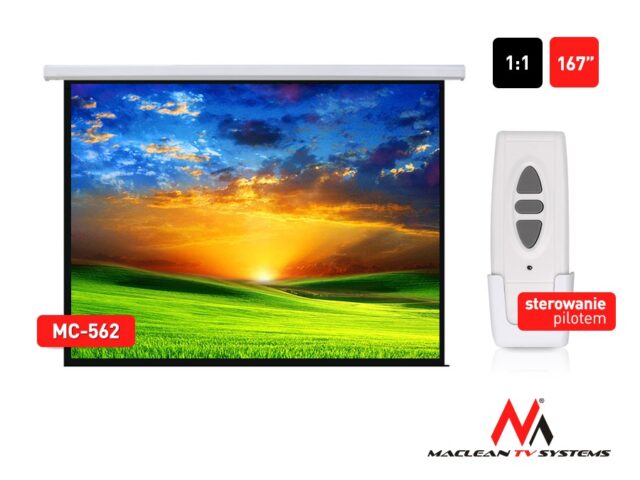 Electric motorized projector screen home cinema remote control Maclean MC-562 - imagine 3