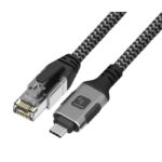 Techly ICOC U3C-RJ45-010 networking cable Silver  Black 1 m Cat6 F/UTP (FTP)