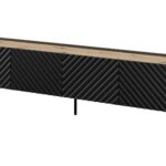 4D RTV cabinet ONDA 200x40x35-54 black (standing or wall mounted)