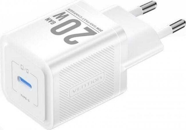 Ładowarka Vention USB-C 20W GaN biała - imagine 2