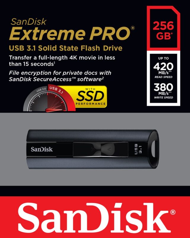 SanDisk Extreme Pro USB flash drive 256 GB USB Type-A 3.2 Gen 1 (3.1 Gen 1) Black - imagine 7