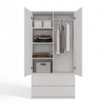 Topeshop SZAFA MALWA B bedroom wardrobe/closet 5 shelves 2 door(s) White - imagine 5