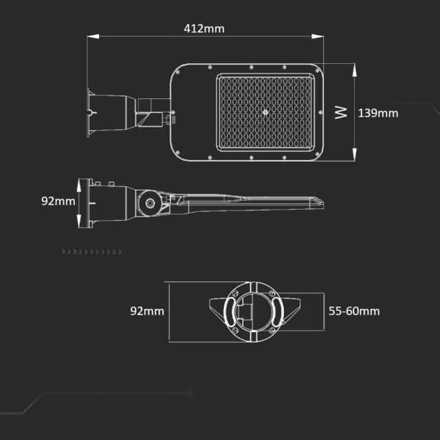 V-TAC LED Street Light SAMSUNG Chip 50W 4000K - imagine 5