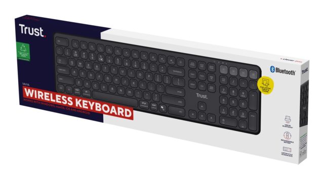 Trust Vaiya US Black USB + RF Wireless + Bluetooth - keyboard - imagine 6