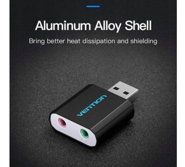 Vention USB External Sound Card Black Metal Type - imagine 4