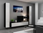 Cama TV Stand VIGO '180' 30/180/40 black/white gloss - imagine 3