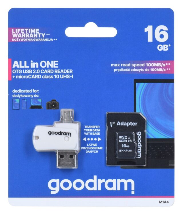 Goodram M1A4-0160R12 memory card 16 GB MicroSDHC Class 10 UHS-I - imagine 2