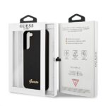 Guess GUHCS22MLSLMGBK S22+ S906 black hardcase Silicone Script Metal Logo - imagine 8