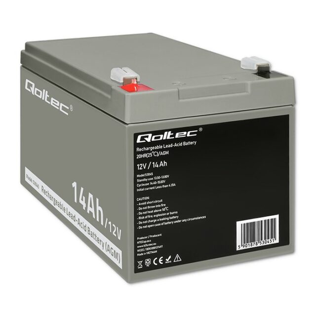 Qoltec 53045 AGM battery | 12V | 14Ah - imagine 8