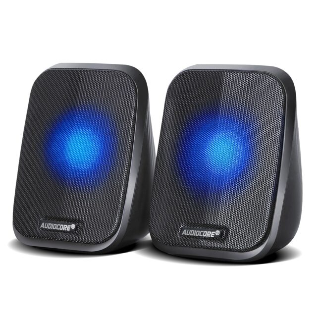 Audiocore AC835 2.0 Stereo Speakers With LED Backlighting For PC Laptop Smartphone - imagine 3
