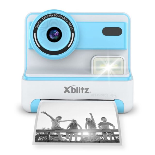 FLASH BLUE INSTANT CAMERA WITH THERMAL PRINTER FOR CHILDREN - imagine 6