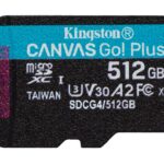 Kingston Technology 512GB microSDXC Canvas Go Plus Gen4 200R A2 U3 Single Pack w/o ADP