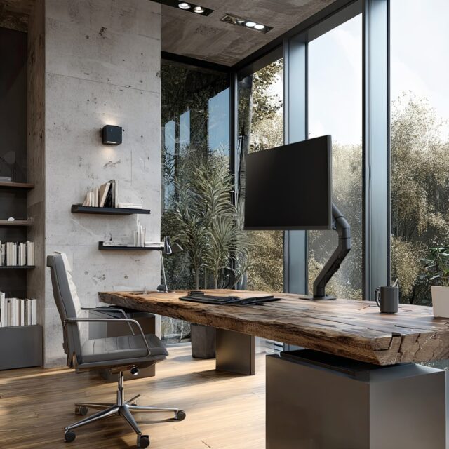 Maclean MC-906 Monitor Mount Holder Desk Table Mount 17  - 27  Adjustable Rotatable VESA 7 kg - imagine 25