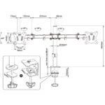 Montis Uchwyt monitorowy podwójny Everest 13-27  MT015 68.6 cm (27 ) Black Desk - imagine 7