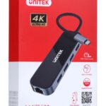 UNITEK HUB USB-C 3.1 RJ-45 3XUSB-A HDMI 4K PD100W