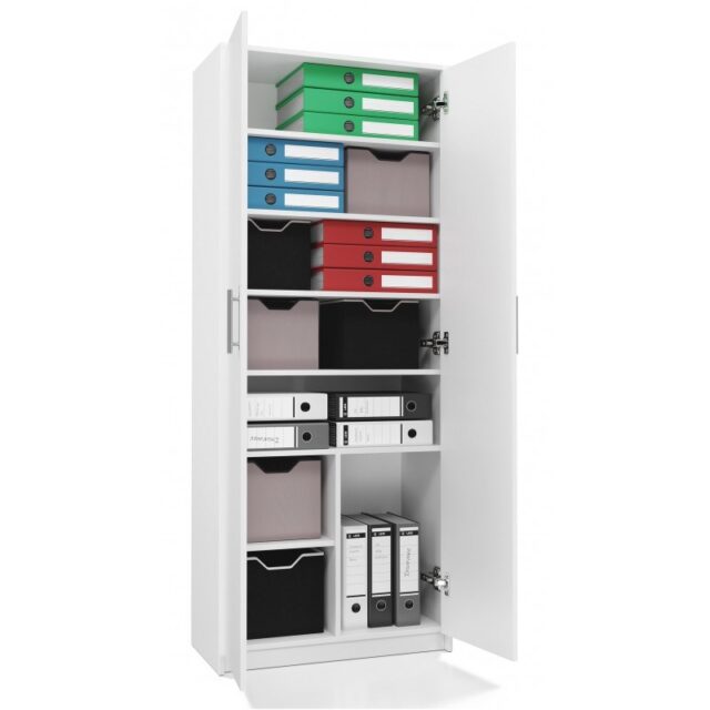 Filing cabinet OLIV 2D 74x35x180 cm  white - imagine 3
