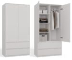 Topeshop SZAFA MALWA B bedroom wardrobe/closet 5 shelves 2 door(s) White - imagine 6