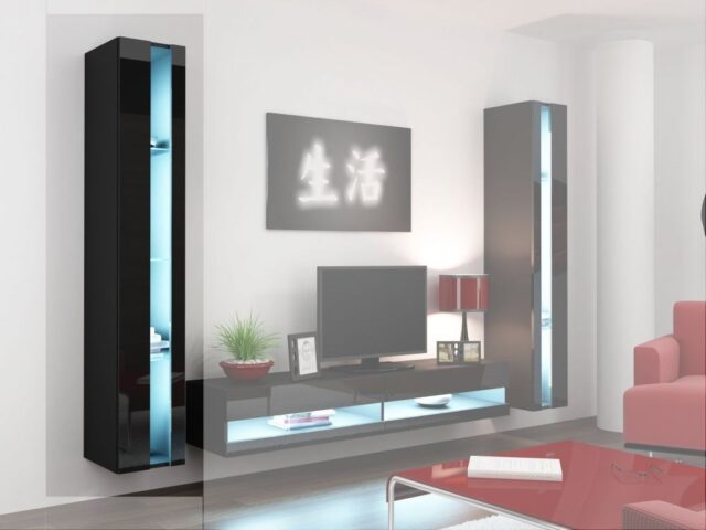 Cama Shelf unit VIGO NEW 180/40/30 black/black gloss - imagine 6