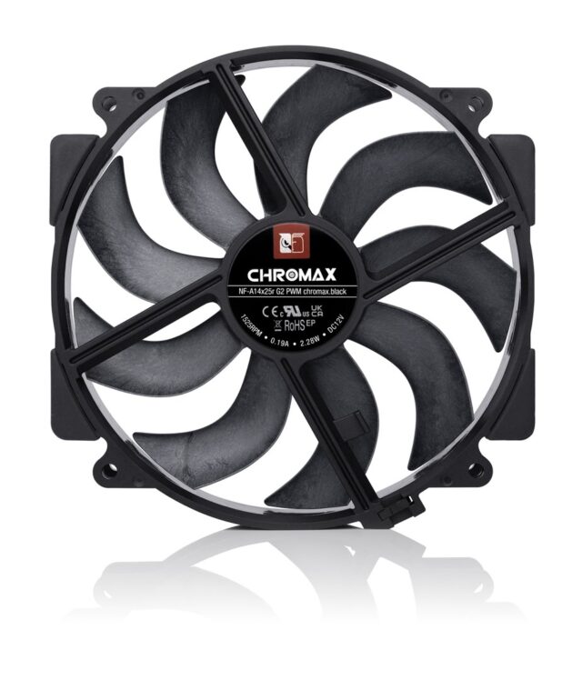 Wentylator NOCTUA 140mm NF-A14x25r G2 PWM chromax black - imagine 2