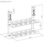 Maclean under-desk cable organizer  max. load 5kg  2 levels  white  MC-104 W - imagine 4