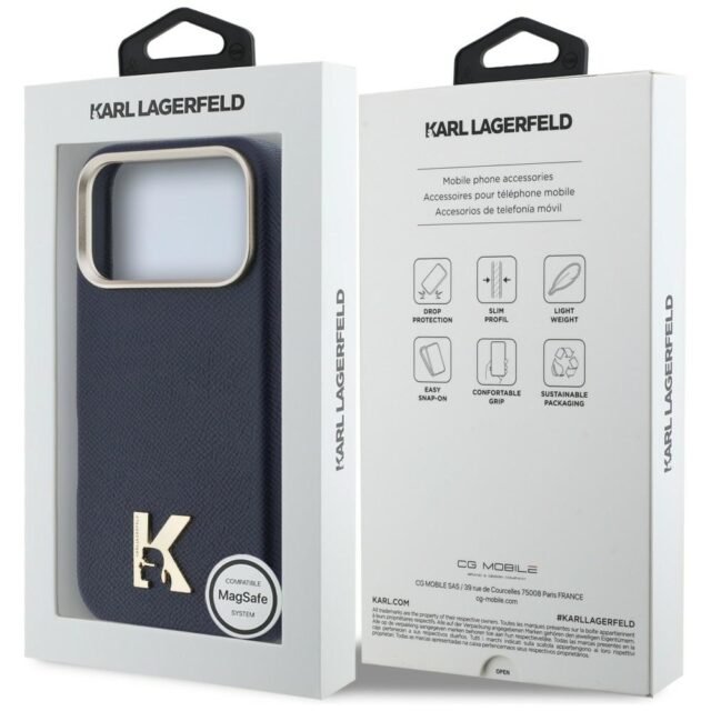 Case Karl Lagerfeld Karl Head Logo       MagSafe for iPhone 17 Pro blue - imagine 8