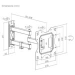 Maclean MC-700N TV Monitor Wall Mount Universal max VESA 200x20 23 -43  30kg Black Extendable Tilting for Small TVs - imagine 2