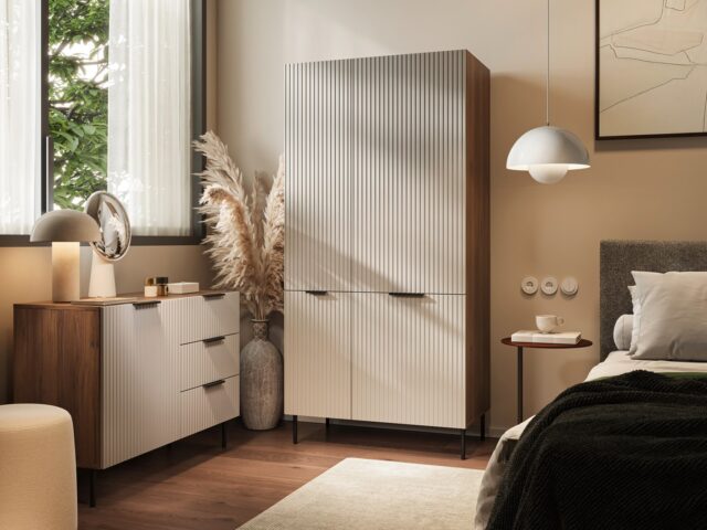 Cama 5 ALMERA wardrobe 90x52x185 walnut/cashmere - imagine 3