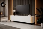 RTV cabinet FARO 200x42x52 white matt + oak craft - imagine 3