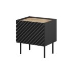 ONDA bedside table 2 pcs. 50x40x54 black - imagine 4
