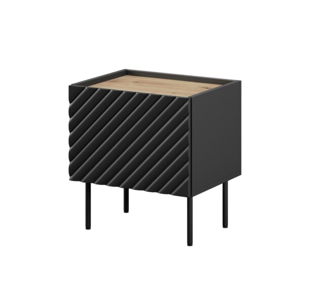 ONDA bedside table 2 pcs. 50x40x54 black - imagine 4