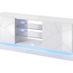 Cama TV cabinet QIU 160 MDF white gloss/white gloss