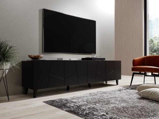 RTV cabinet ETNA 200x42x52 matte black - imagine 4