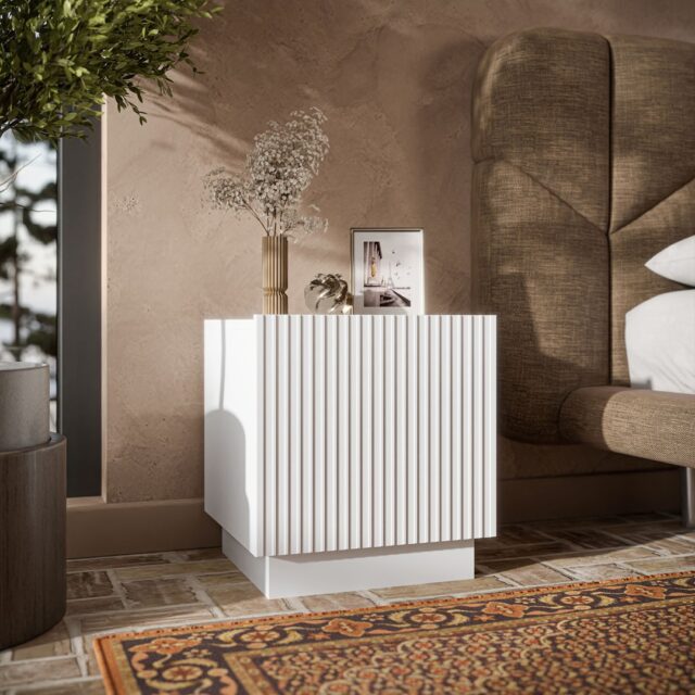 Cama Bedside cabinet  2 pcs  LIVERTI  45x42x47  white - imagine 3