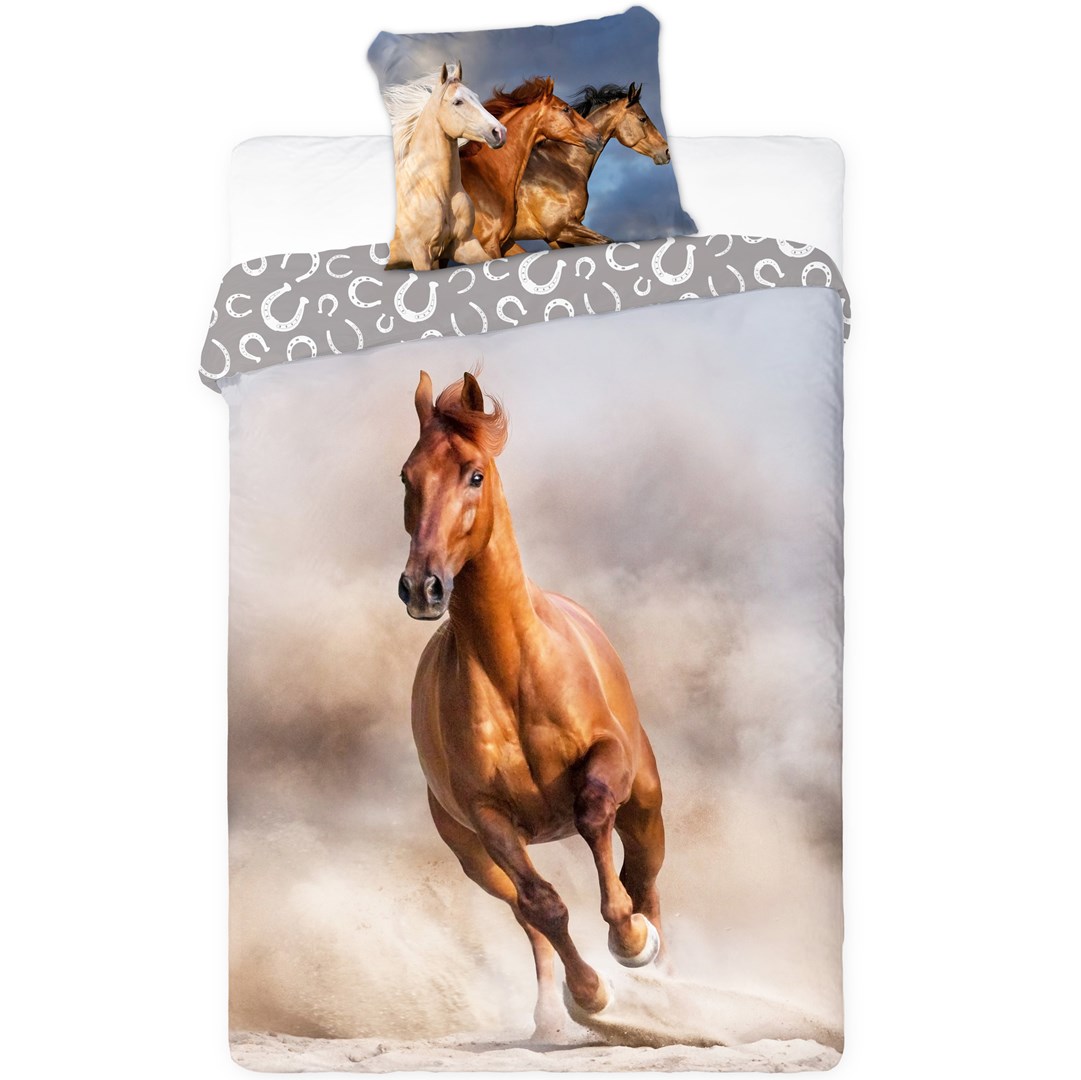 cps-90c5d685f96c407d4846163c7b6614bb-2026-01-16-04-54-42 YOUTH BEDDING HORSES BAY HORSE 140X200CM + PILLOW 70X90CM - imagine 1