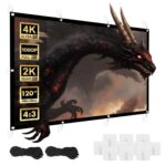 Maclean projection screen  120   240x180cm  25mm 4:3 border  tension hooks  MC-169