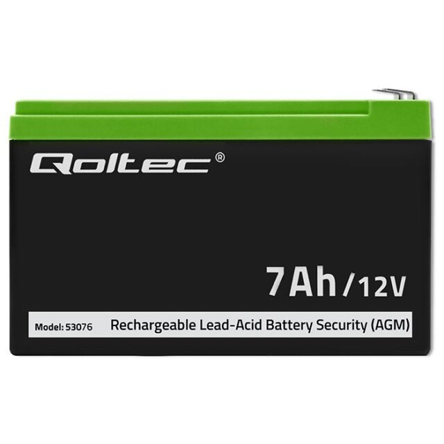 Qoltec 53076 AGM battery | 12V | 7Ah | Security - imagine 5