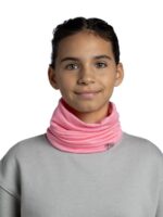 Buff Merino Lightweight Jr Solid Children's merino wool neck warmer Pink - imagine 3