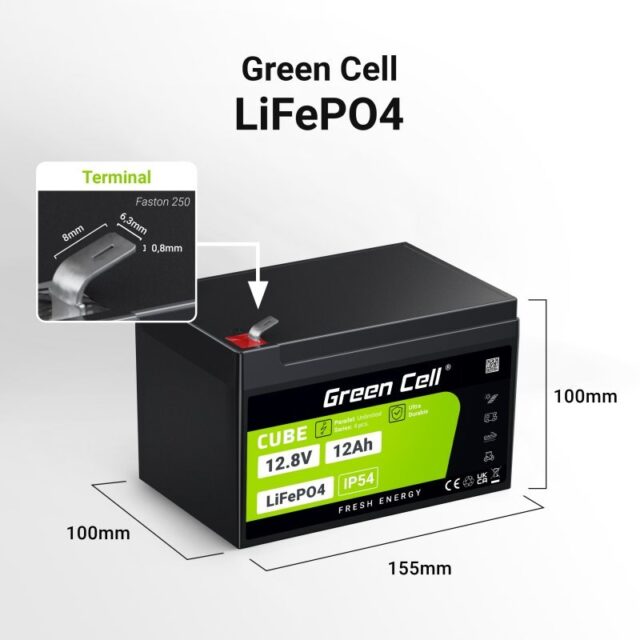 Green Cell LFPGC12V12AH UPS battery Lithium Iron Phosphate (LiFePO4) 12.8 V 12 Ah - imagine 16