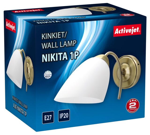 Classic single wall lamp Activejet NIKITA Patyna E27 for the living room - imagine 3