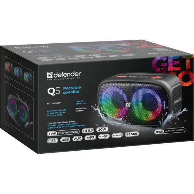 BLUETOOTH SPEAKER Q5 BT 5.3 20W LED/BT/FM/USB/TWS - imagine 6