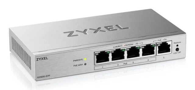 Zyxel GS1200-5HPV3 Managed L2 Gigabit Ethernet (10/100/1000) Power over Ethernet (PoE) Desktop Grey - imagine 2
