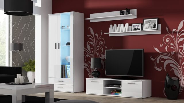 Cama TV stand SOHO 140 white/white gloss - imagine 3